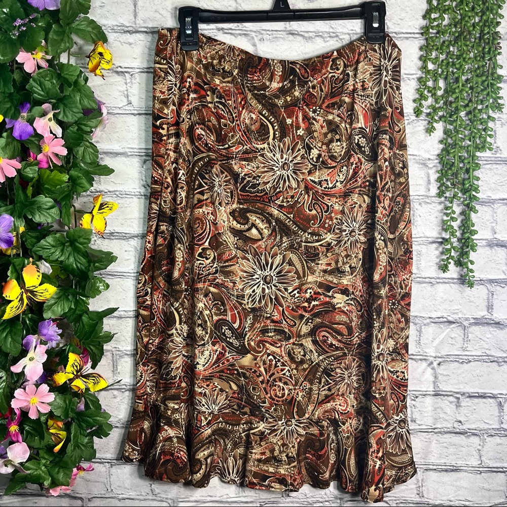 .:🌼3/$30🌼NWT Vintage KC Stevens Printed Stretchy Skirt Plus Size 2X